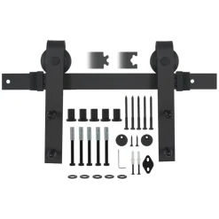 Scharnieren|Schuifdeurbeslag > STARX Schuifdeursysteem industrieel mat zwart complete set met hangrollen