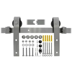 Scharnieren|Schuifdeurbeslag > STARX Schuifdeursysteem industrieel RVS complete set met hangrollen