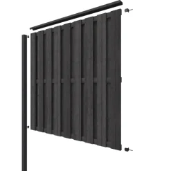 Schutting volgpakket Royal grenen hout antraciet 1,9 m lang