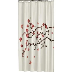 Sealskin Blossom douchegordijn rood 180 x 200 cm