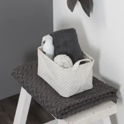 Sealskin Dots mandje ecru textiel