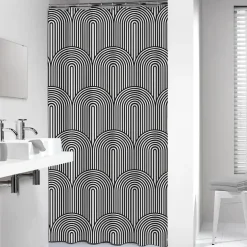 Sealskin douchegordijn brave 180x200cm zwart/wit