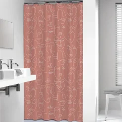 Sealskin douchegordijn mind 180x200cm donker roze/wit