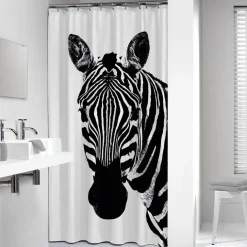 Sealskin douchegordijn zebra 180x200cm zwart/wit