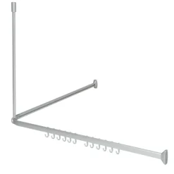 Sealskin Easy Roll douchegordijnstang mat aluminium 90x90 cm incl. haken en plafondsteun