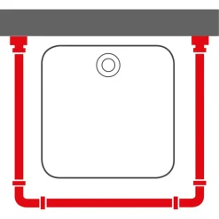 Sealskin Easy Roll douchegordijnstang mat aluminium 90x90 cm incl. haken en plafondsteun
