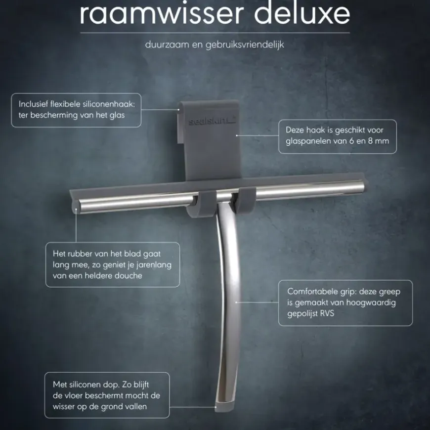 Sealskin raamwisser luxe met ophangbeugel chroom