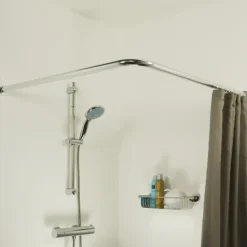 Sealskin Seallux douchegordijnstang mat aluminium 90x90 cm Ø28mm