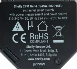 Meetapparatuur > SHELLY 2PM Gen4 slimme schakelaar & energiemeter WiFi (2-kanaals)