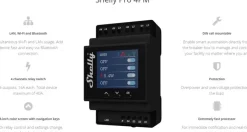 Meetapparatuur > SHELLY Pro 4PM slimme schakelaar & energiemeter WiFi Bluetooth DIN-rail (4-kanaals)