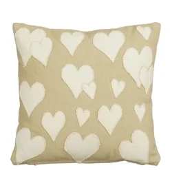 Sierkussen hart off white - l45xb45xh10cm