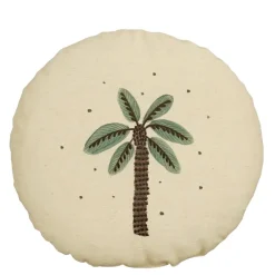 Sierkussen palmboom rond groen - h10xd40cm