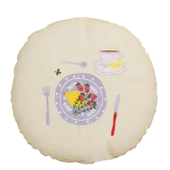 Sierkussen rond lila - h10xd45cm