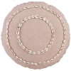 Sierkussen rond schelp l.roze - h10xd45cm