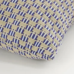 Sierkussen ruit blauw - l55xb35xh10cm
