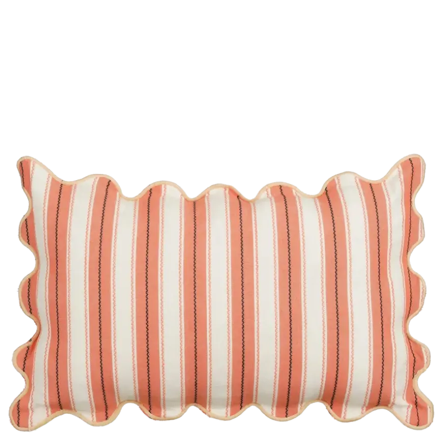 Sierkussen strepen oranje - l55xb35xh10cm