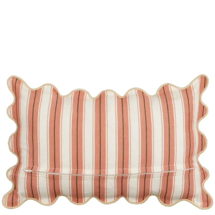 Sierkussen strepen oranje - l55xb35xh10cm