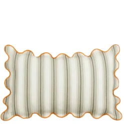Sierkussen strepen taupe - l55xb35xh10cm