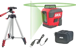 Kruislijnlasers|Waterpassen > SKIL kruislijnlaser / rotatielaser 360° groen 30m 1961DA Li-ion – incl. USB oplaadkabel en statief