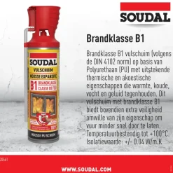 Isolatieschuim > Soudal brandvertragende pur bouwschuim 500 ml