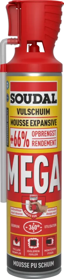 Isolatieschuim > Soudal pur bouwschuim high volume 600 ml