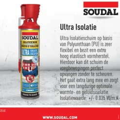 Isolatieschuim > Soudal pur bouwschuim ultra isolatie foam 600 ml