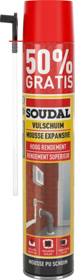 Isolatieschuim > Soudal PU-schuim 750 ml (250 ml gratis)