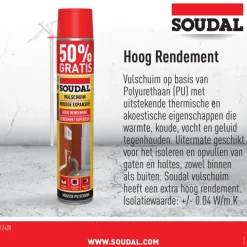 Isolatieschuim > Soudal PU-schuim 750 ml (250 ml gratis)
