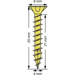 Spax schroef pozi yellox 4x25 mm 200 stuks