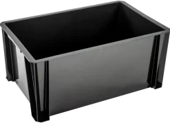 Stapelbare opbergbox Heavy Duty 36 liter zwart