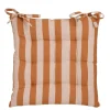 Stoelkussen tuin katoen streep bruin 40 x 40 x 5 cm