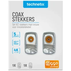 Audio & Video Accessoires > Technetix coax connector haaks male/female