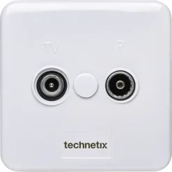 Opbouw Schakelmateriaal|Stopcontacten & Overige Contactdozen > Technetix wandcontactdoos TRAS-2000 Radio / TV (Ziggo gecertificeerd)
