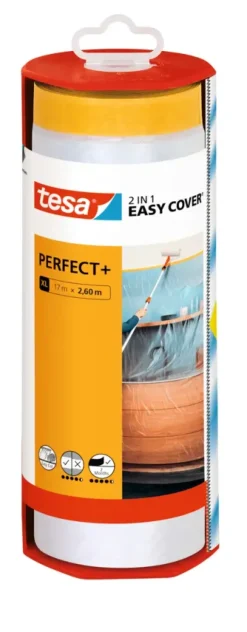 Dekkleden & Afdekfolies > Tesa Easy Cover Perfect+ afdekfolie in dispenser 17mx2,6m
