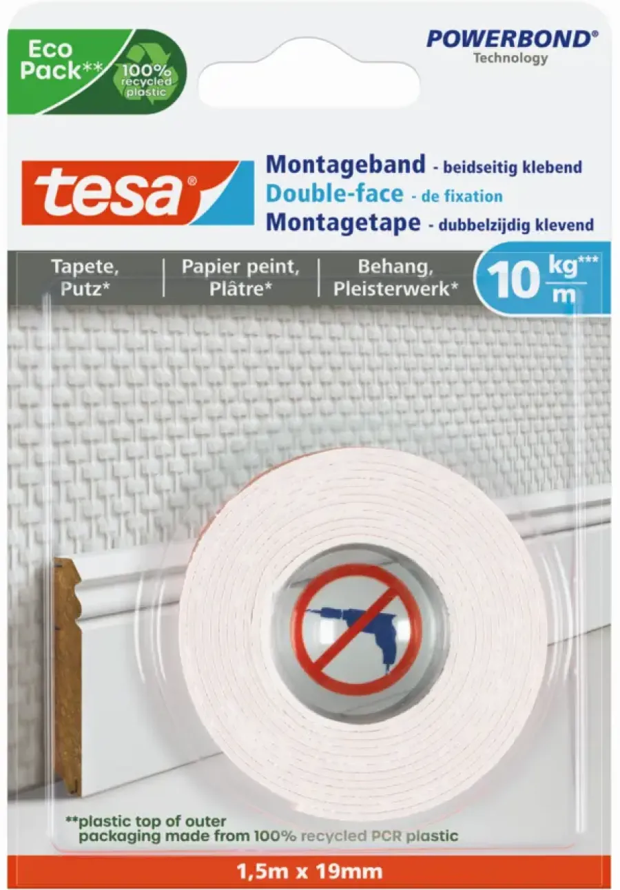 Montagetape > Tesa Montagetape voor Behang & Pleisterwerk 10 kg/m