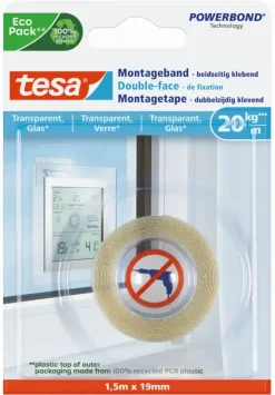 Montagetape > Tesa Montagetape voor Transparant & Glas 20 kg/m