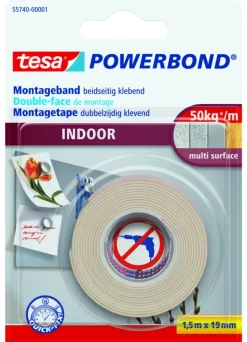 Montagetape > Tesa Powerbond Indoor montagetape wit 19 mm x 1,5 m