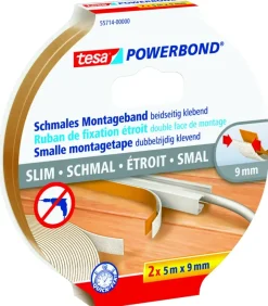 Montagetape > Tesa Powerbond montagetape smal 5 m x 9 mm (2 stuks)