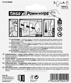 Tesa Powerstrips haak ovaal mat chroom 3 stuks