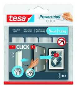 tesa Powerstrips zelfklevende strip 4x2 stuks Small draagkracht 1.8KG
