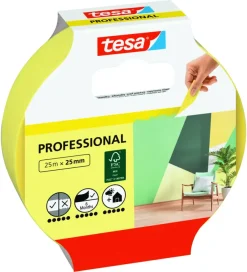 Afplaktape > Tesa Professional Indoor schilderstape geel 25 mm x 25 m