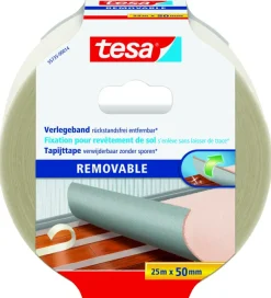 Overige Tape > Tesa tapijttape verwijderbaar wit 25 m x 50 mm