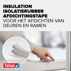 Tochtwering|Tochtstrips Deur > Tesa Tochtband E-profiel zelfklevend wit 6m