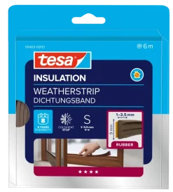 Tochtwering|Tochtstrips Deur > Tesa Tochtband E-profiel zelfklevend bruin 6m