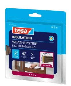 Tochtwering|Tochtstrips Deur > Tesa Tochtband E-profiel zelfklevend bruin 6m