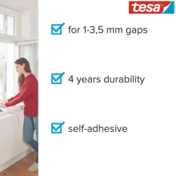 Tochtwering|Tochtstrips Deur > Tesa Tochtband I-profiel zelfklevend wit 6m
