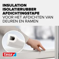Tochtwering|Tochtstrips Deur > Tesa Tochtband P-profiel zelfklevend wit 6m