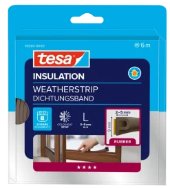Tochtwering|Tochtstrips Deur > Tesa Tochtband P-profiel zelfklevend bruin 6m