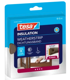 Tochtwering|Tochtstrips Deur > Tesa Tochtband P-profiel zelfklevend bruin 6m