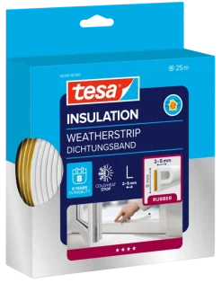 Tochtwering|Tochtstrips Deur > Tesa Tochtband P-profiel zelfklevend wit 25m